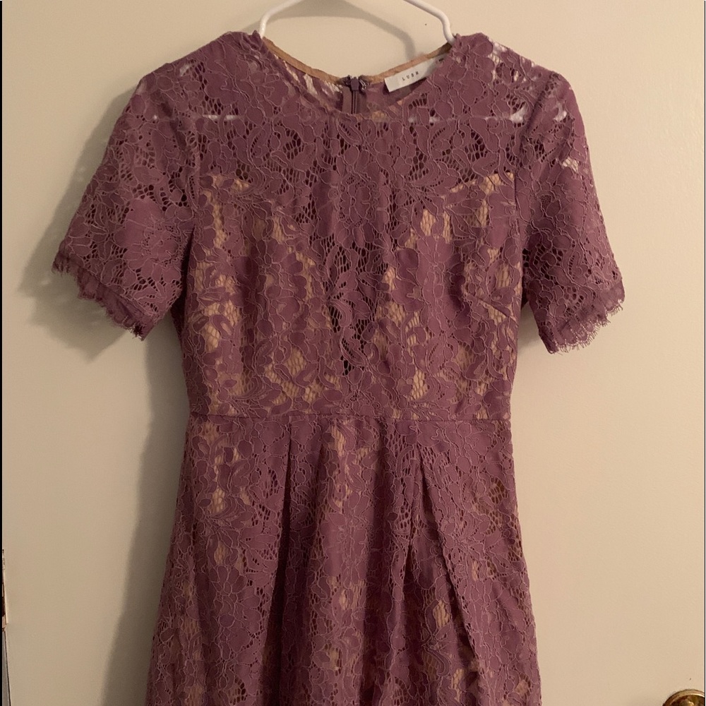 Lavender dress.